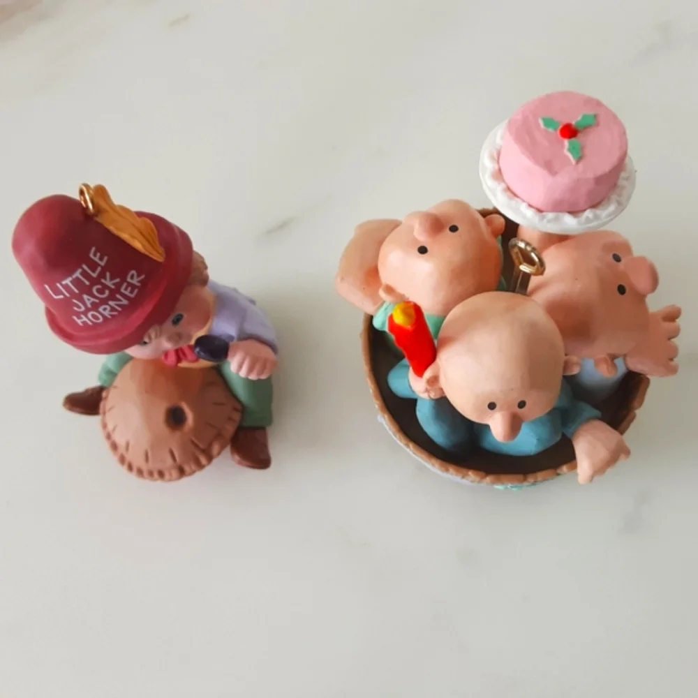 HALLMARK Ornaments Three Men In Tub | Little Jack Horner - Artists Favorites VTG
